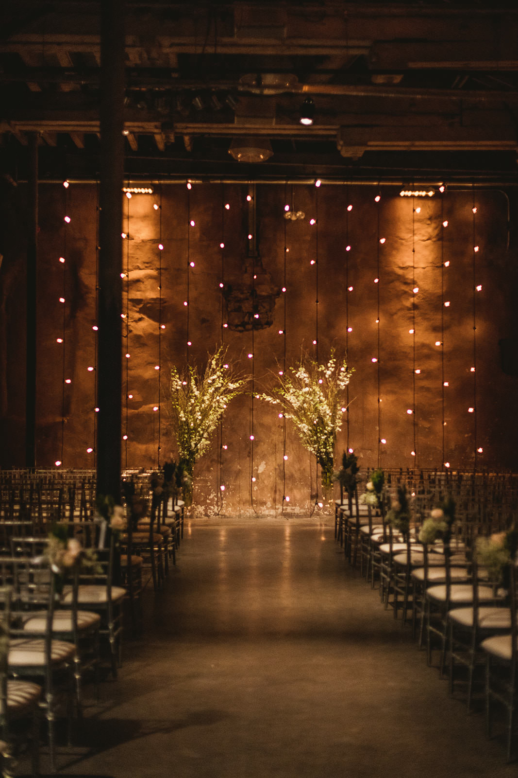 wedding ceremony in the fermenting cellar distrillery district