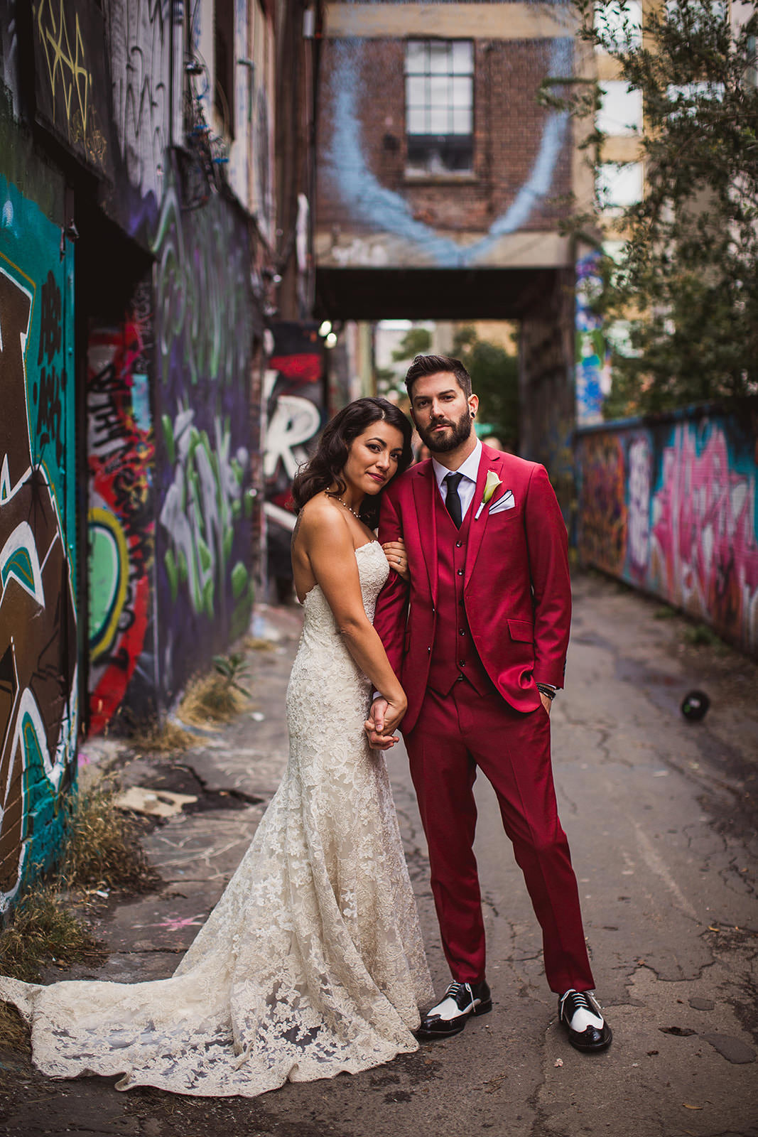 graffiti alley wedding photos